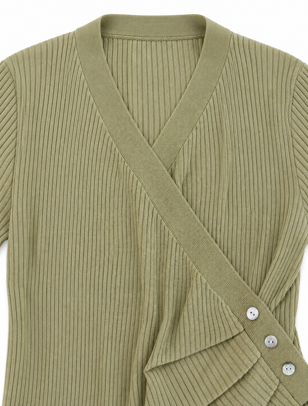 Ribbed Wrap Knit Top