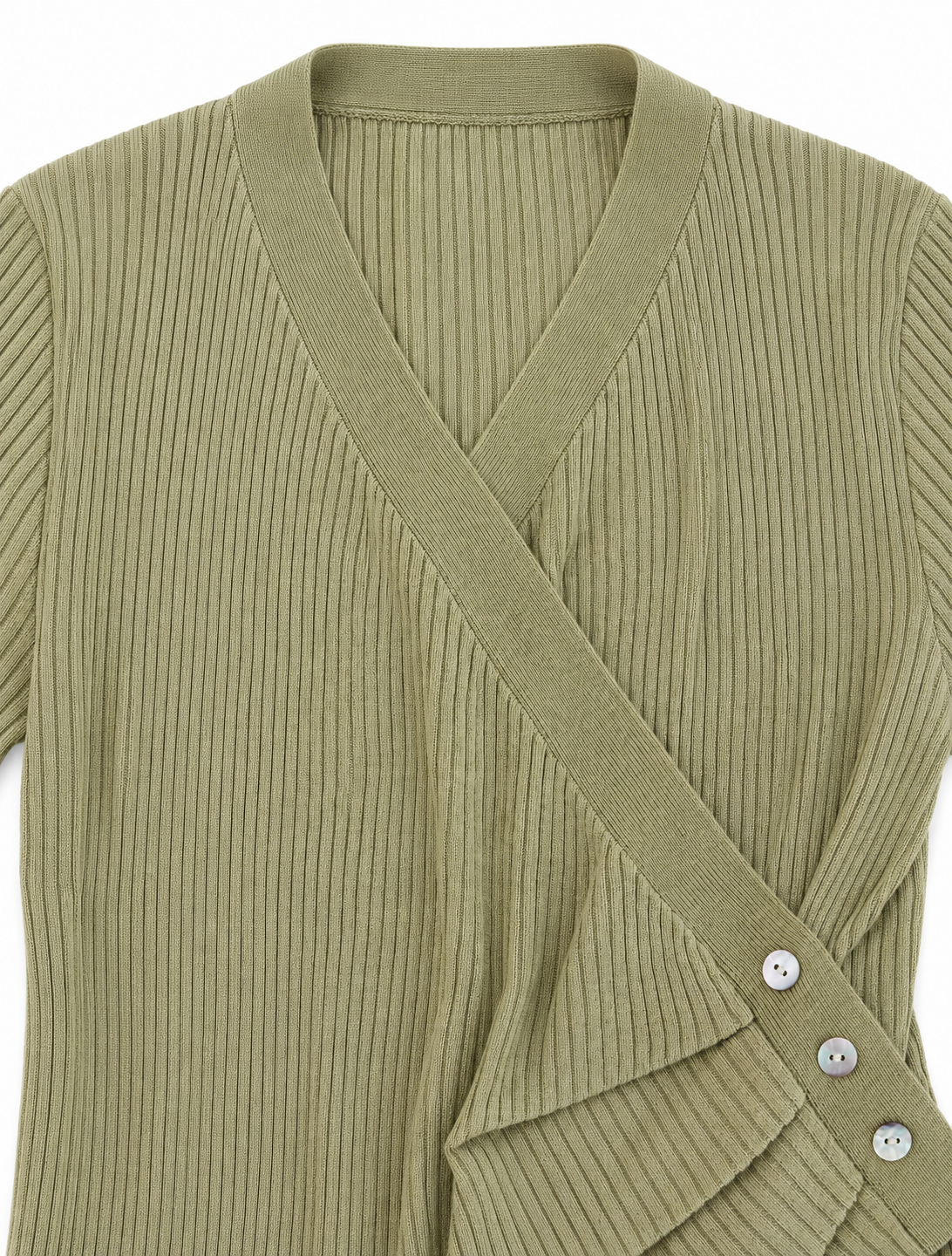 Ribbed Wrap Knit Top