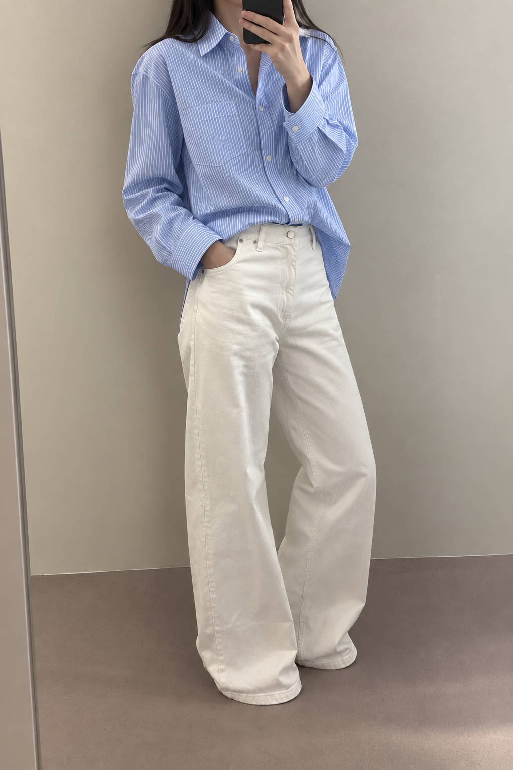 Relaxed Blue Stripe Shirt
