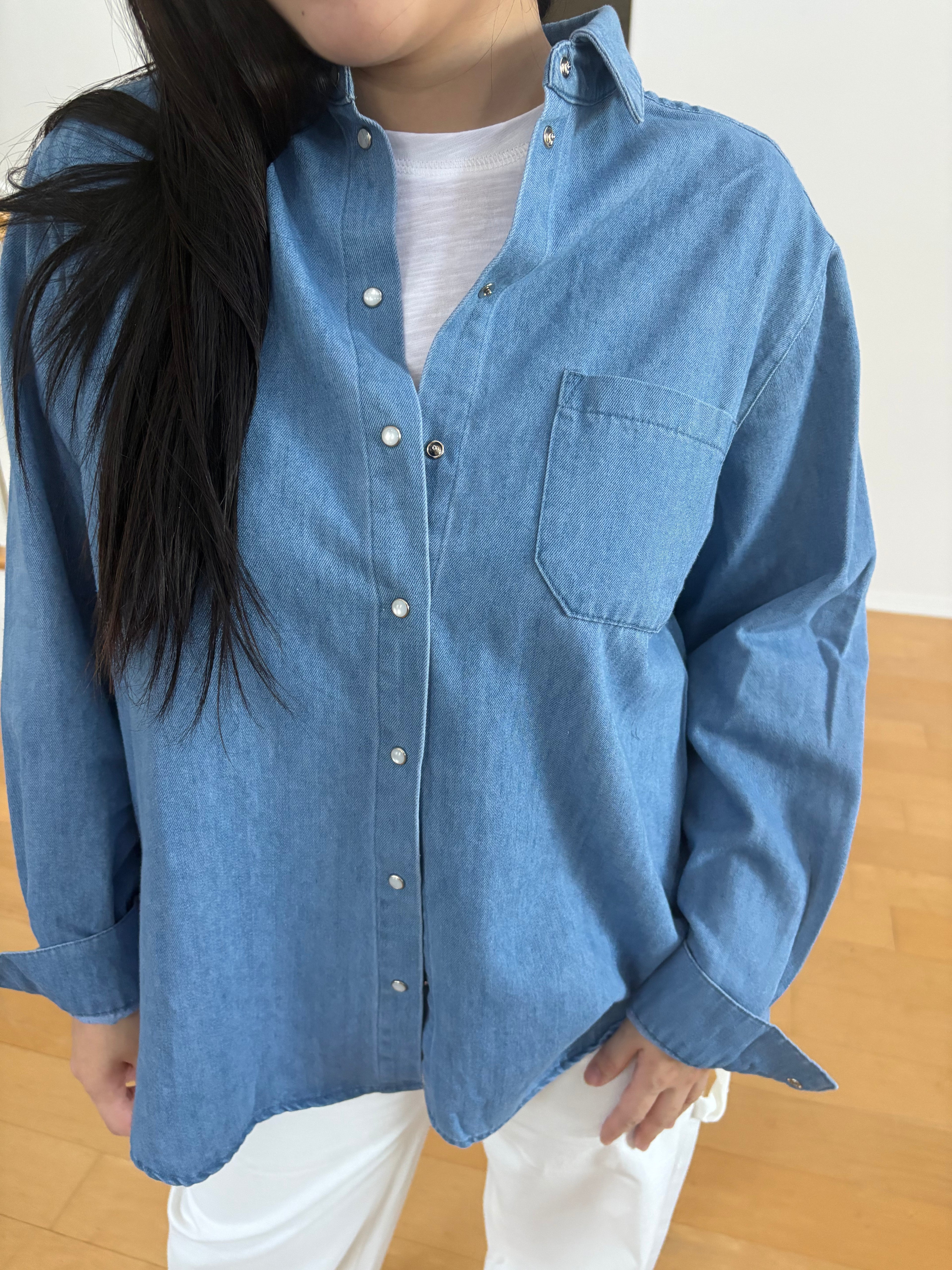 Oversized Soft Denim Shirt