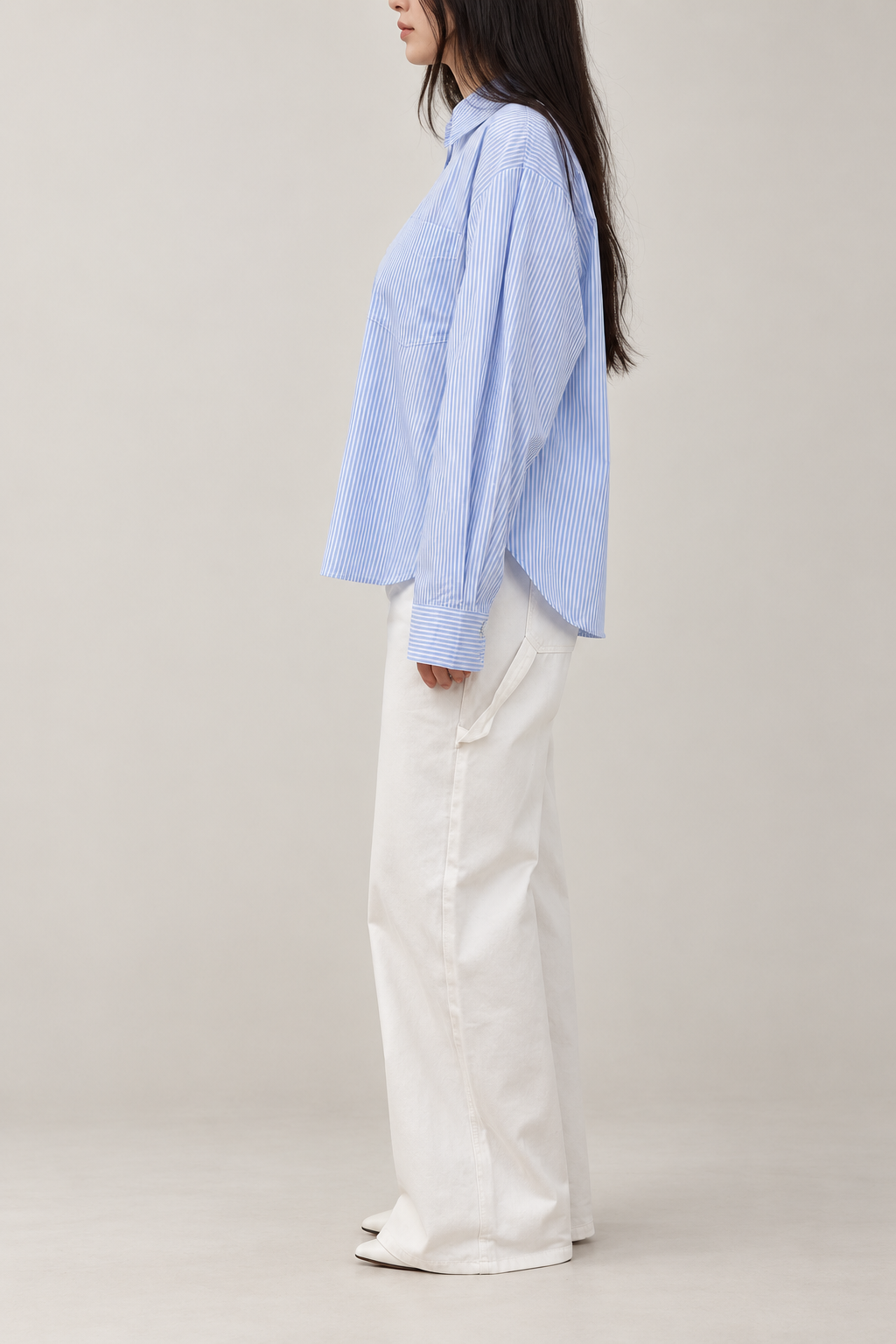 Relaxed Blue Stripe Shirt
