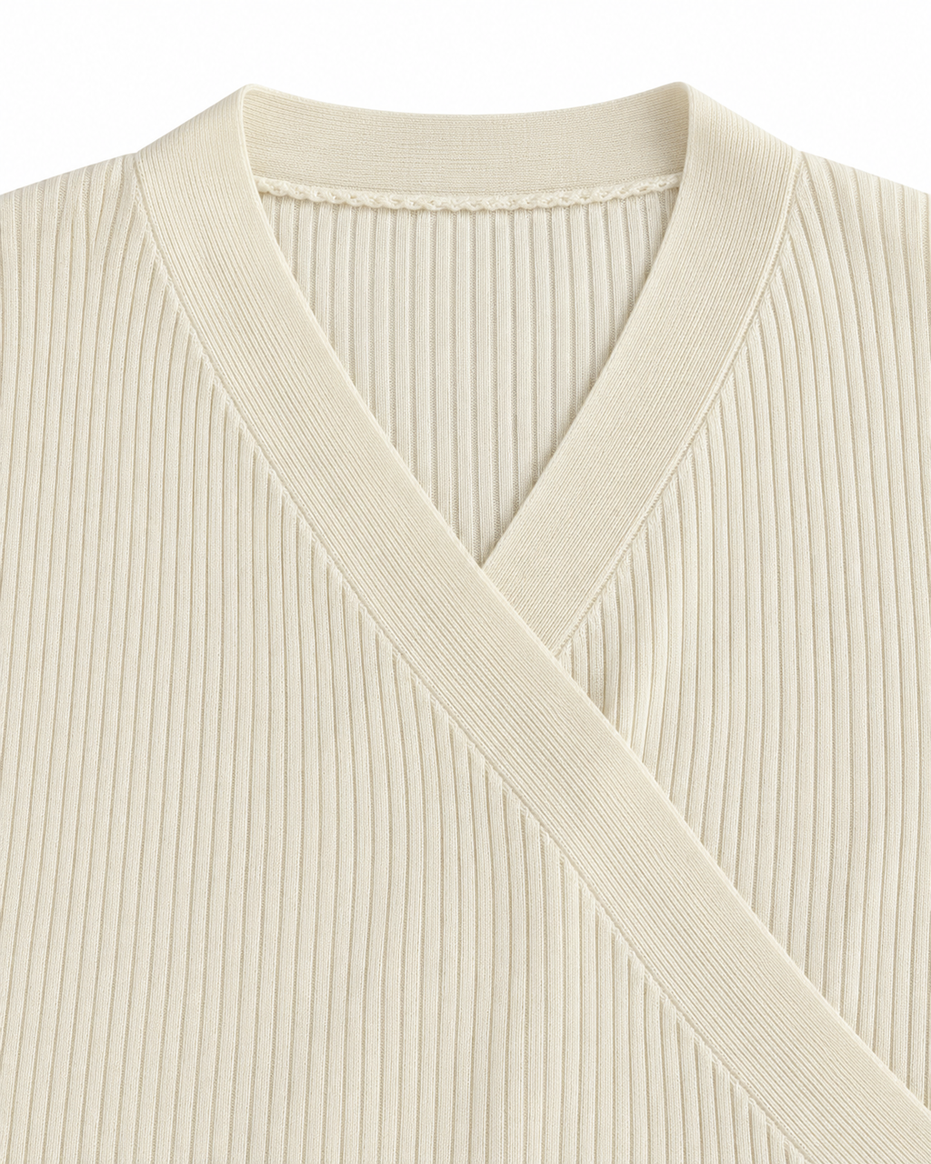 Ribbed Wrap Knit Top