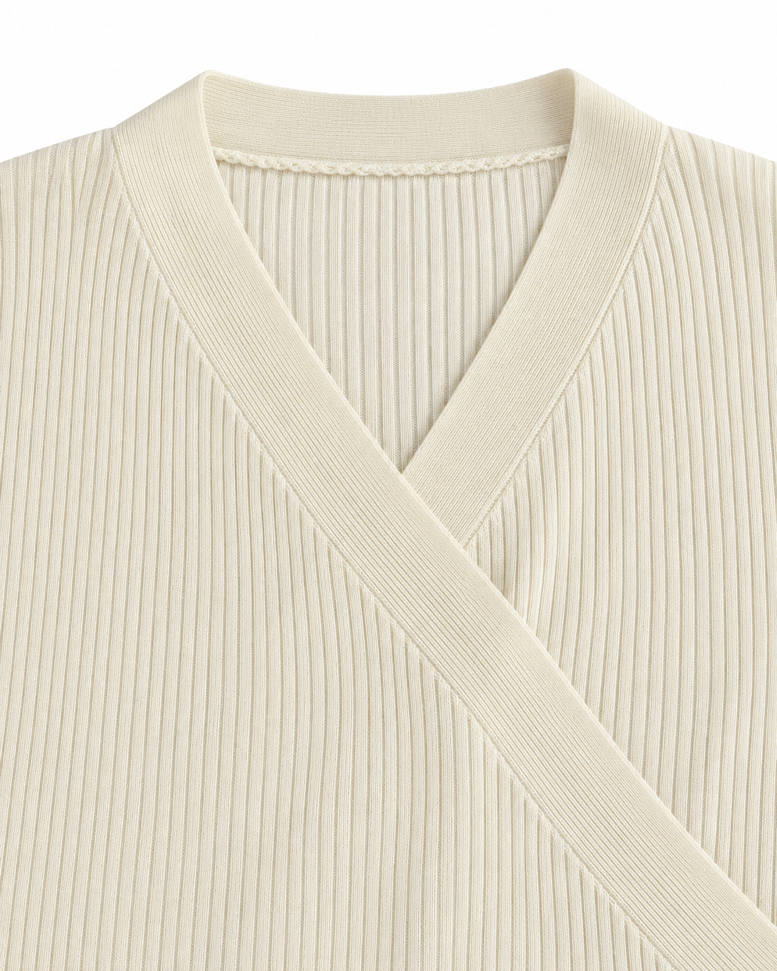 Ribbed Wrap Knit Top