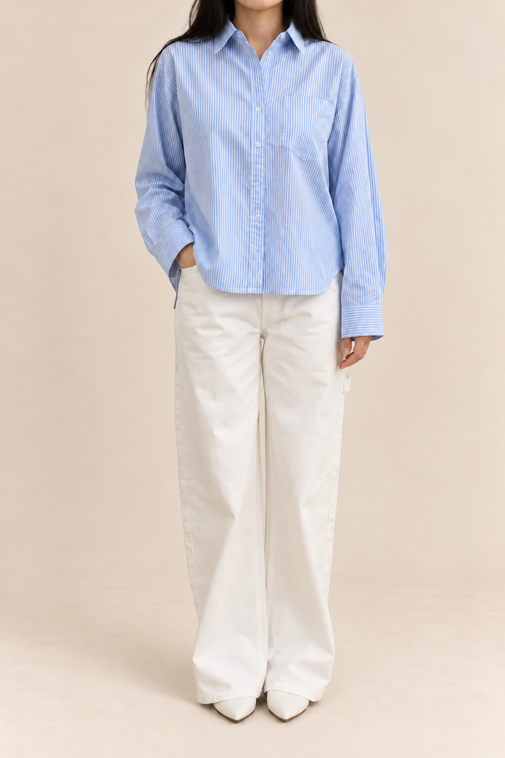 Relaxed Blue Stripe Shirt