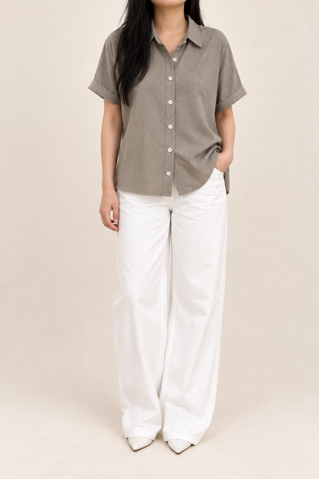 Camille Textured Button Shirt